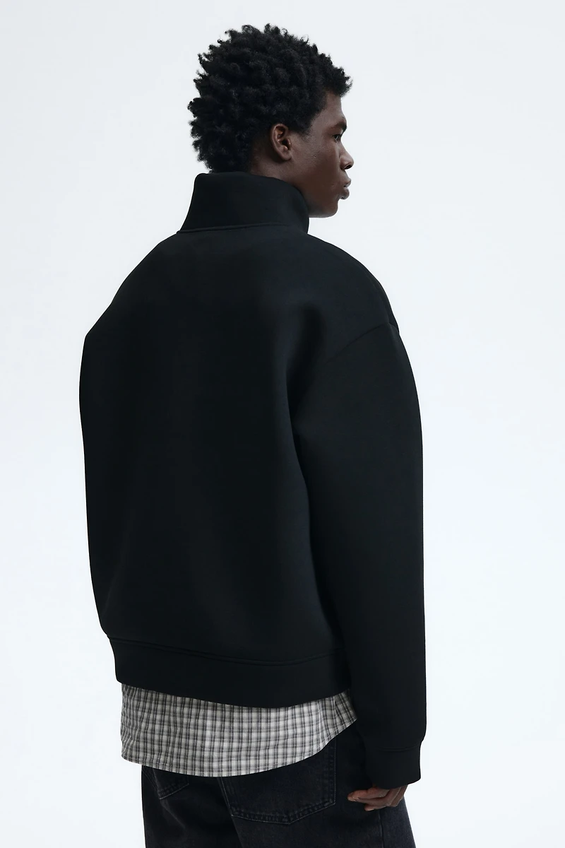 Loose-Fit Half-Zip Scuba Sweatshirt