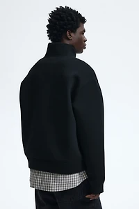 Loose-Fit Half-Zip Scuba Sweatshirt