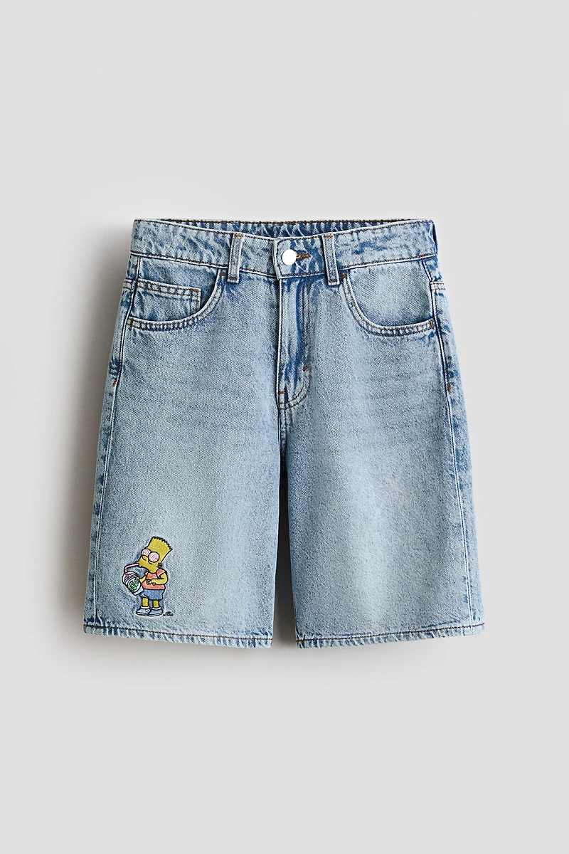 Loose-Fit Denim Shorts