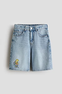 Loose-Fit Denim Shorts