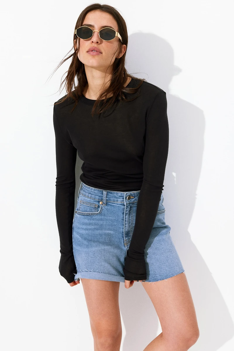 Skinny High Denim Shorts