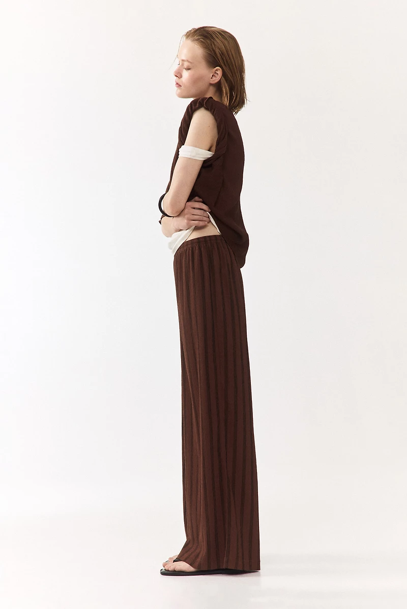 Pantalon large avec taille élastique