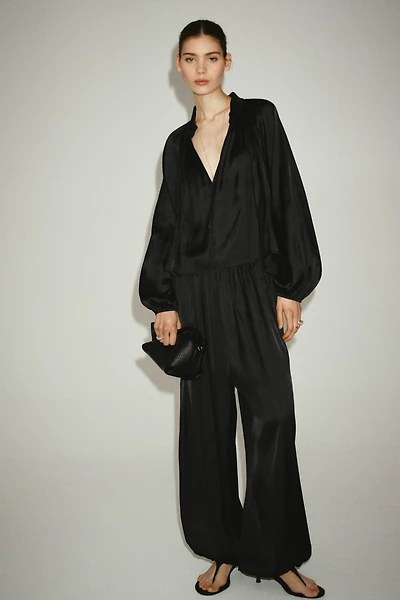 Oversized V-Neck Blouse