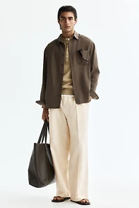 Loose-Fit Linen-Blend Pants