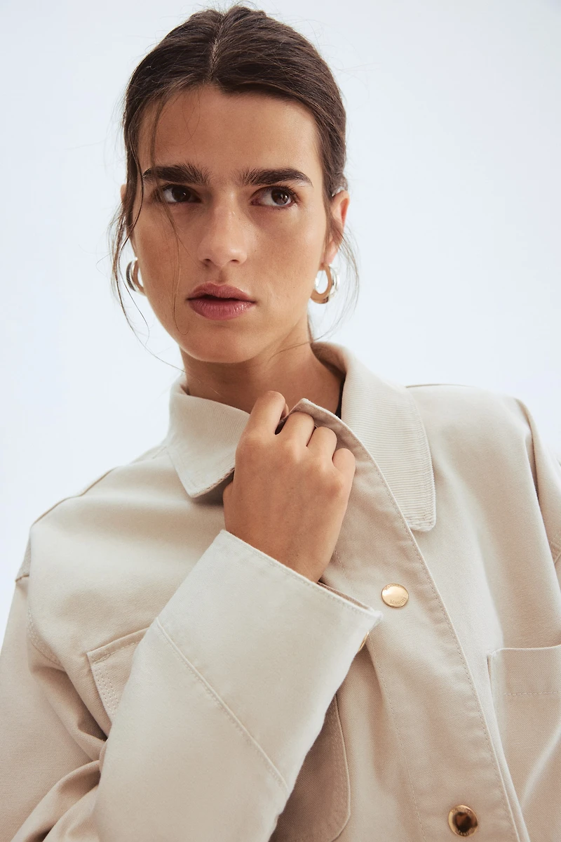 Veste à col en velours côtelé