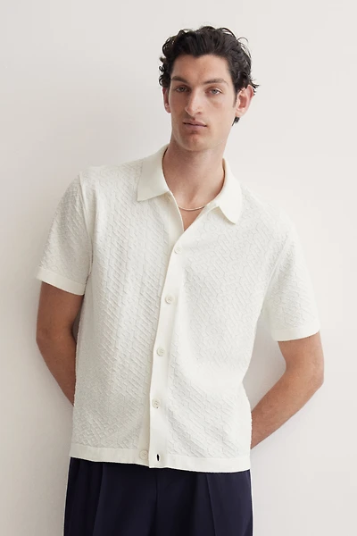 Regular-Fit Textured-Knit Shirt