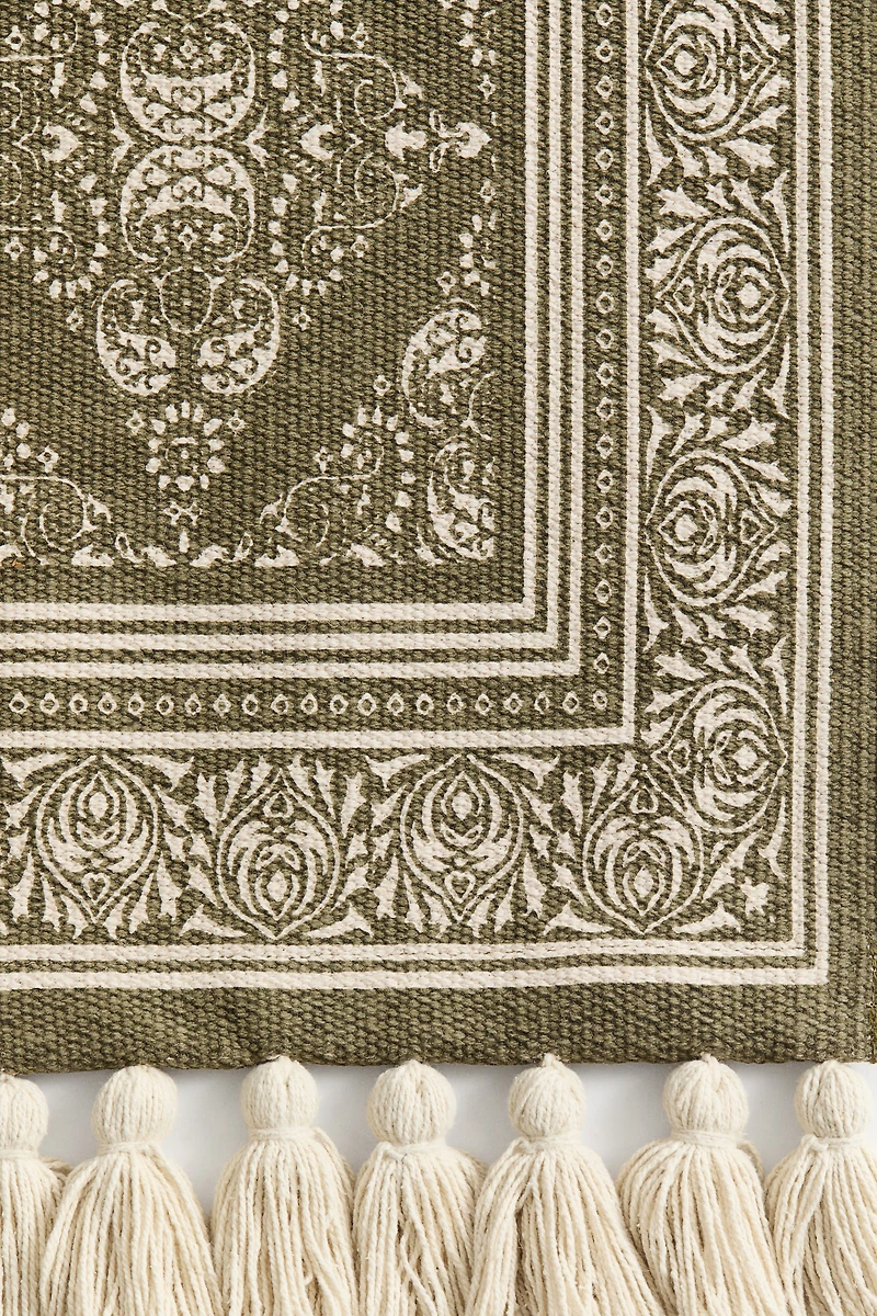 Patterned Rug with Fringe