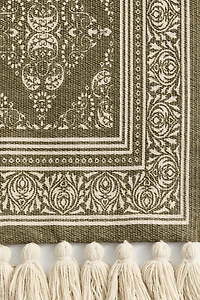 Patterned Rug with Fringe