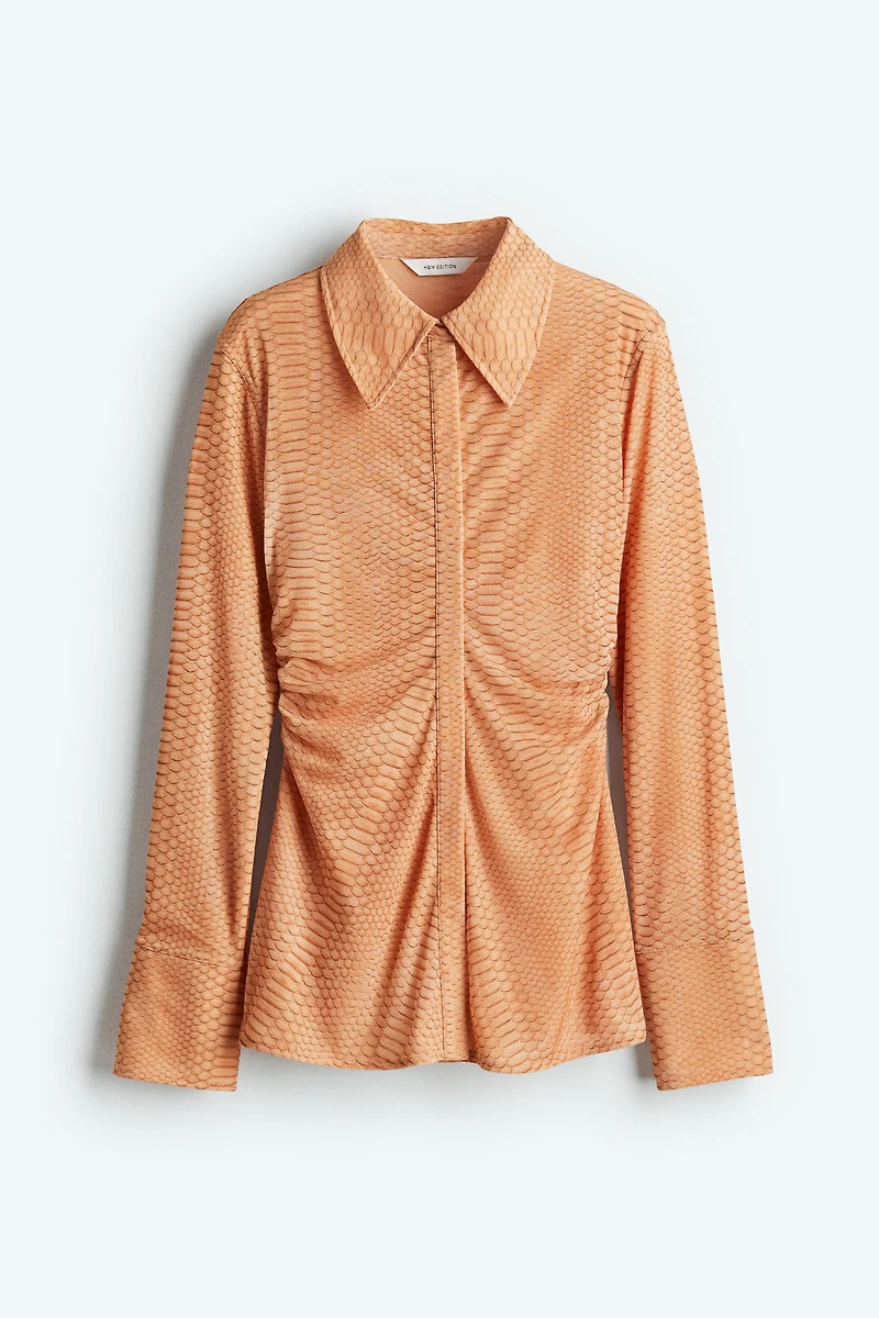 Chemise en voile à effet plissé