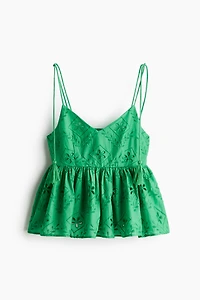 Strappy Top with Eyelet Embroidery