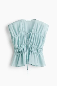 Ruched Cotton Blouse