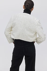 Veste à sequins avec détail nouer