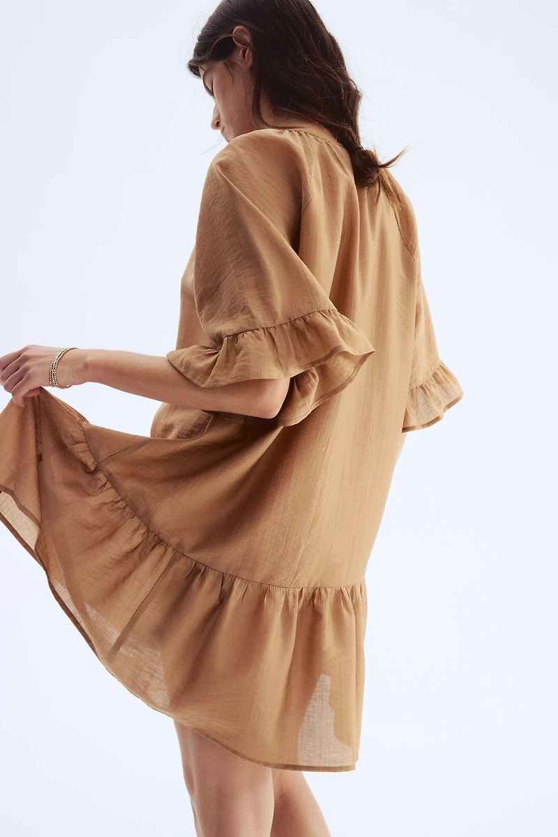 Robe tunique avec liens à nouer