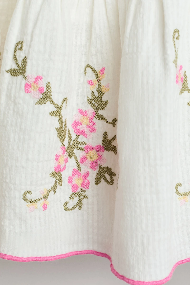 Cotton Dress with Embroidery