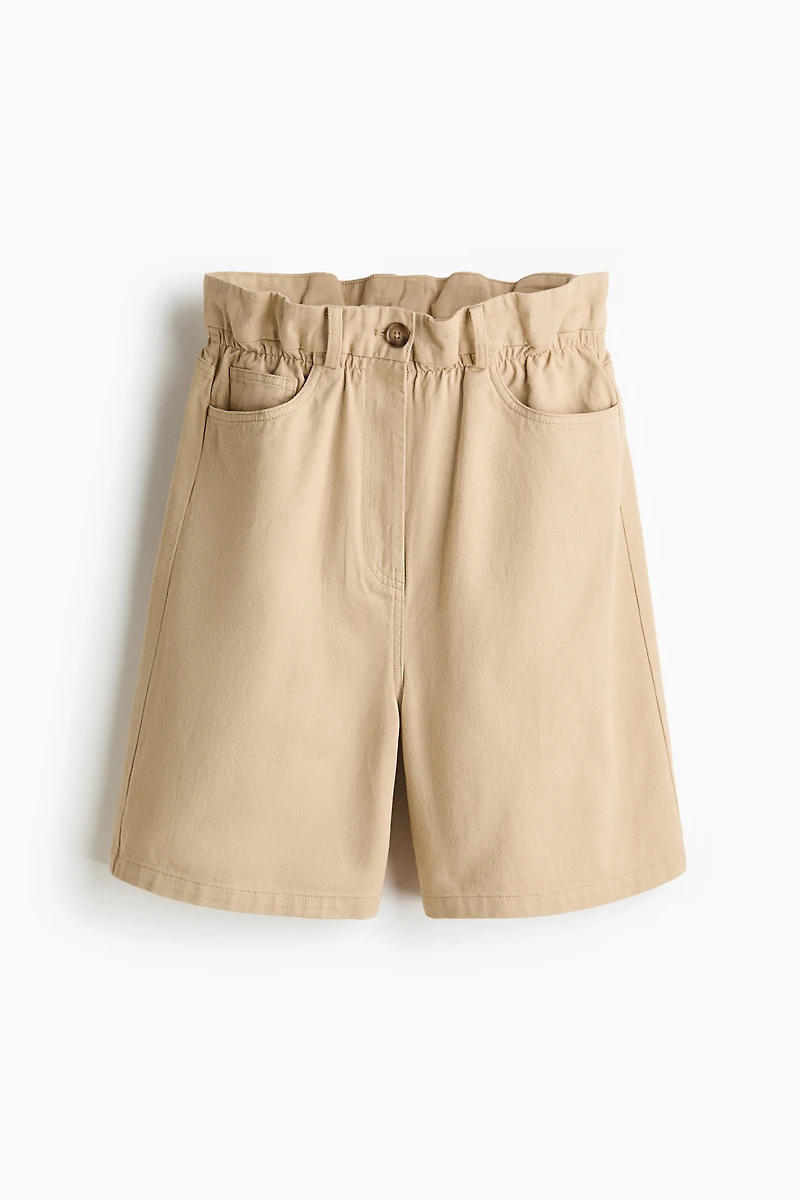Short Bermudas à taille froncée
