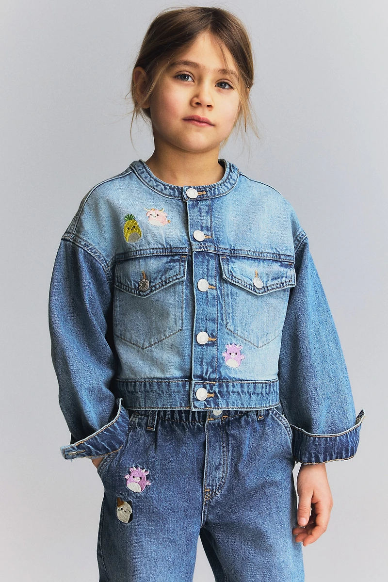 Embroidered-Motif Denim Jacket