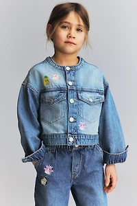 Embroidered-Motif Denim Jacket