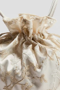 Sac brodé avec cordon de serrage