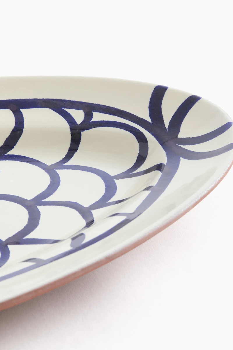 Hand-Painted Terracotta Serving Plate
