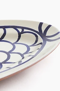 Hand-Painted Terracotta Serving Plate