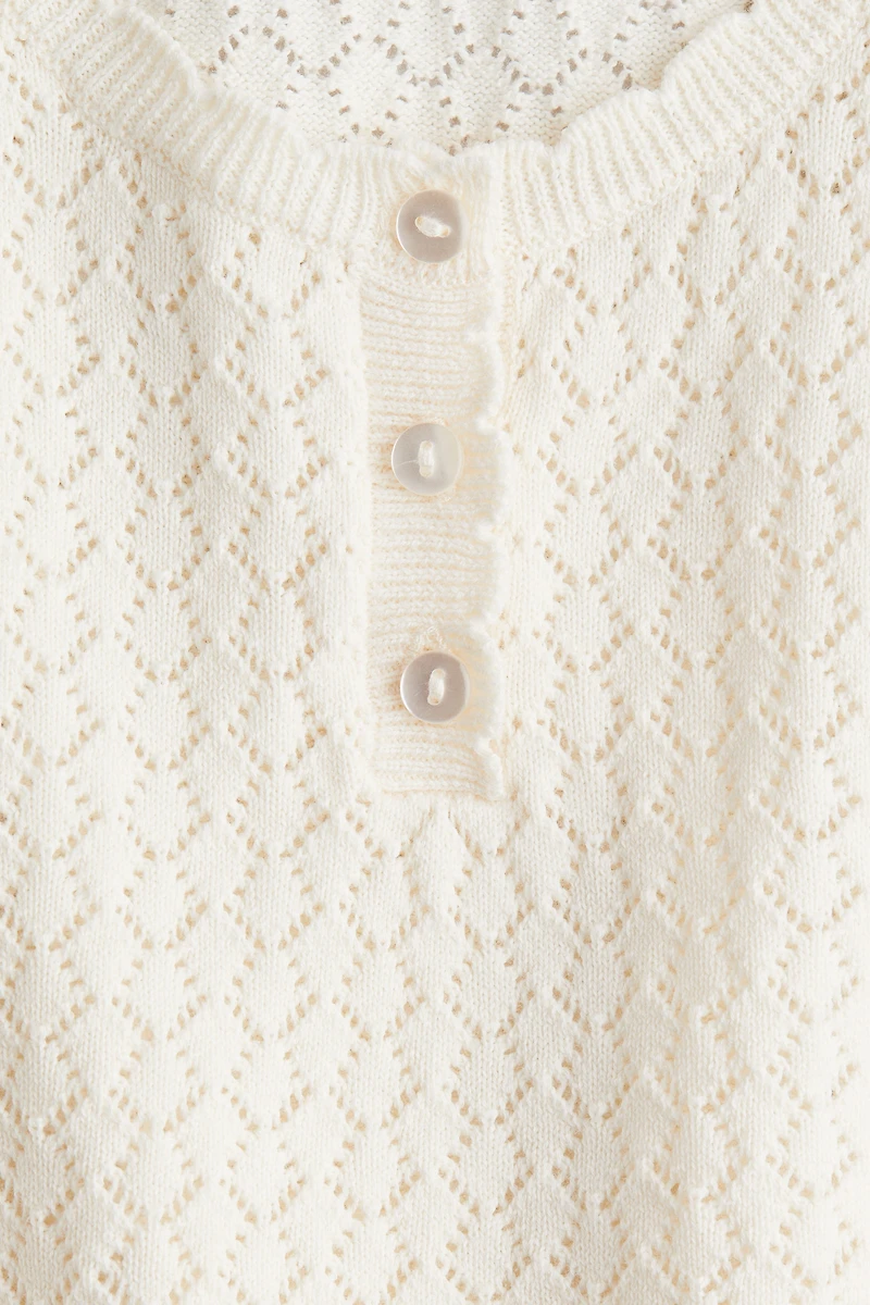 Pointelle-Knit Top