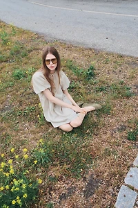 Robe en coton avec liens à nouer devant