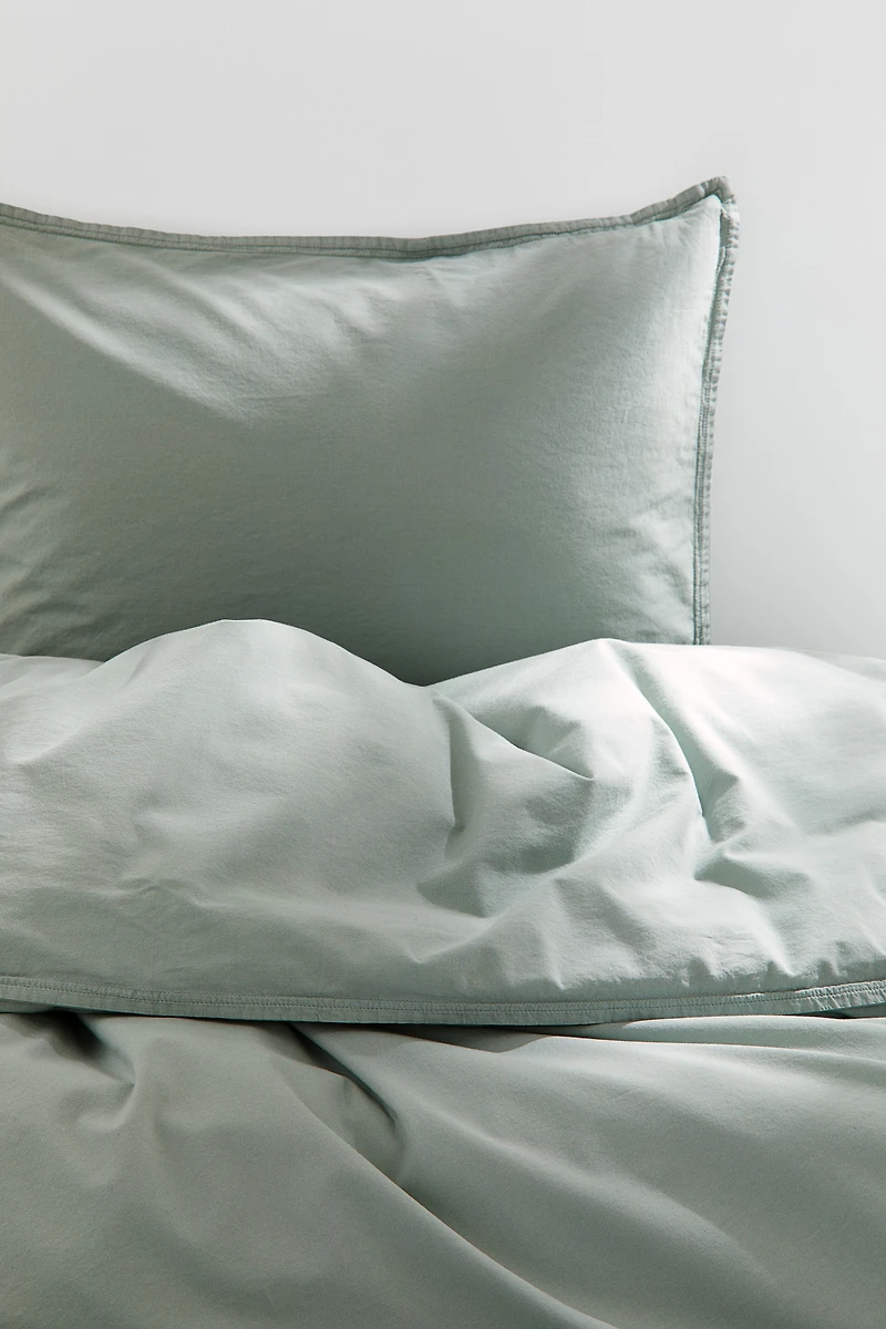 Washed Cotton Twin Duvet Cover Set