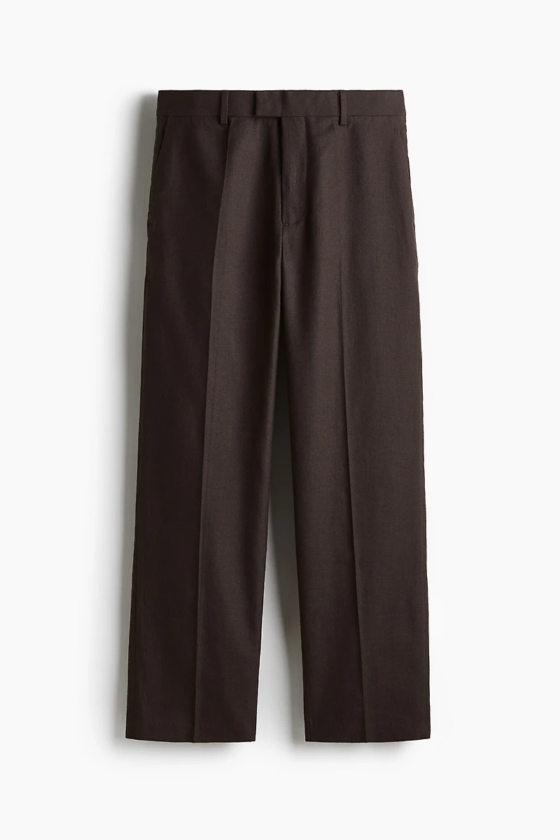 Pantalon habillé décontracté en lin mélangé