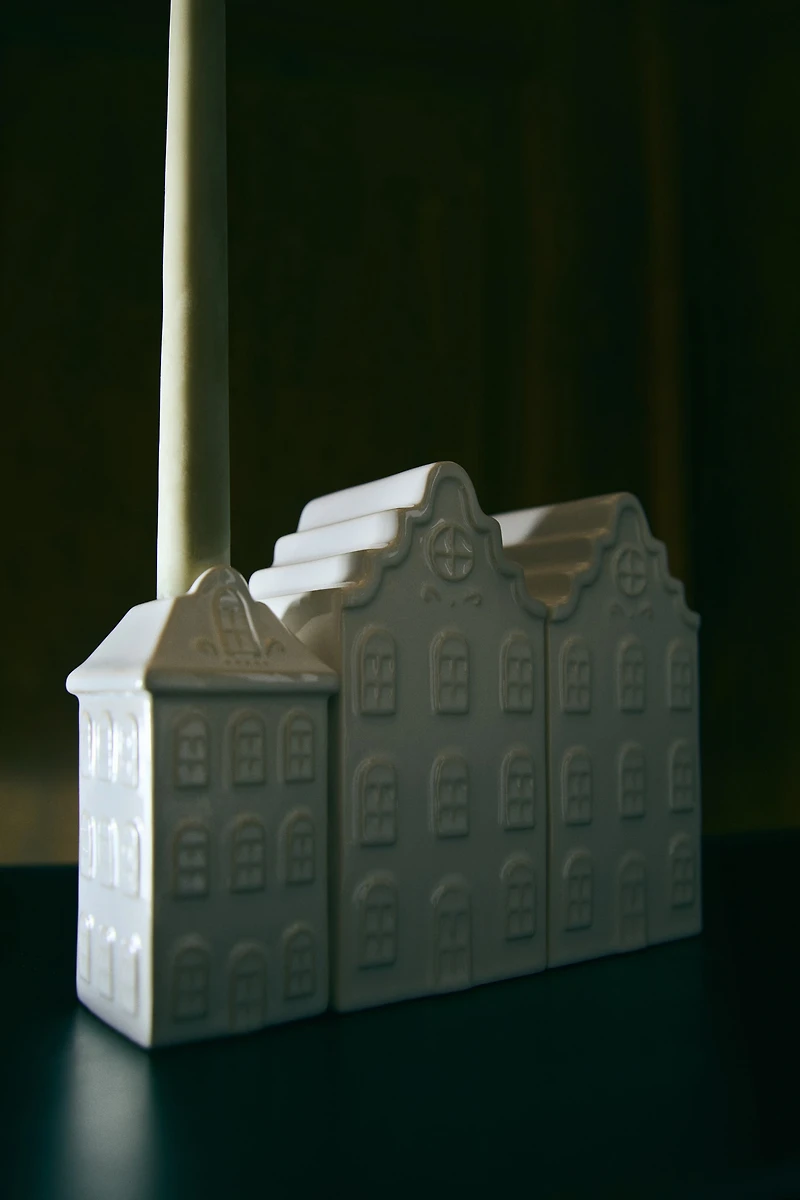 House-Shaped Stoneware Holiday Decoration