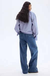 Pull-on denim trousers