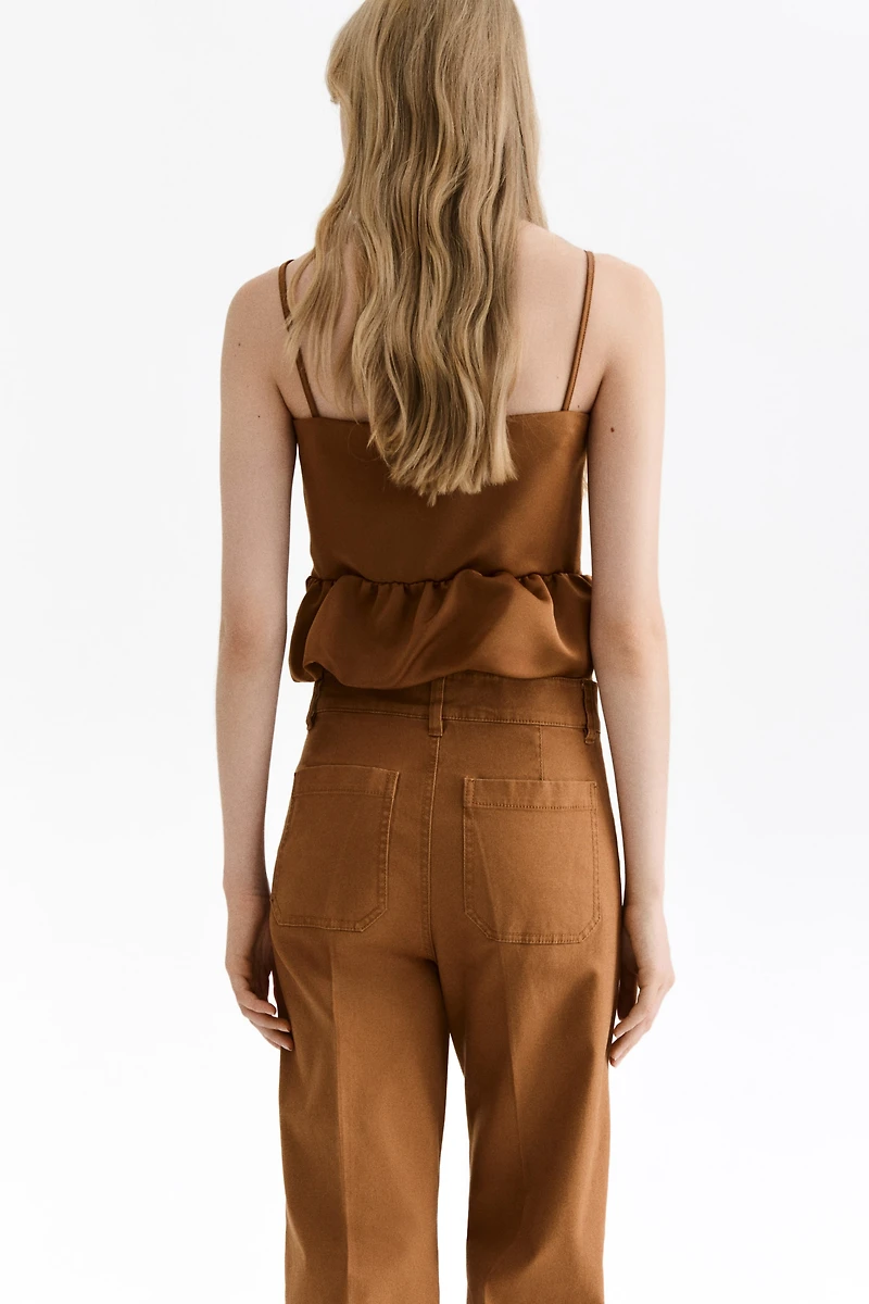 Haut à bretelles fines avec bas effet bouffant