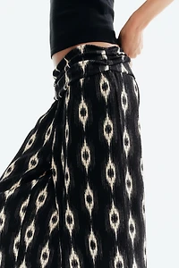 Wide-Leg Gathered-Waist Pants