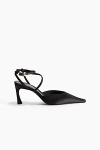 Pointed Satin Pumps