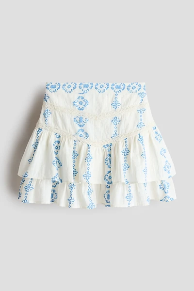 Jupe à étages en coton