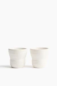 2-Pack Textured Stoneware Espresso Cups