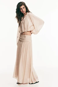 Gathered Crêpe Skirt