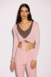 Cropped Long-Sleeved Yoga Top