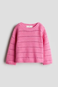 Pointelle-Knit Cotton Sweater