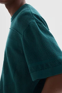 Relaxed-Fit Boxy Mesh T-Shirt