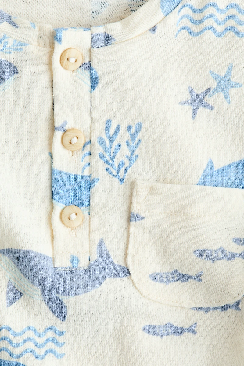 Barboteuse imprimée en coton