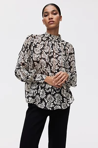 Stand-Up Collar Blouse