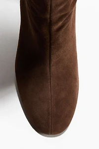 Knee-High Split Suede Boots