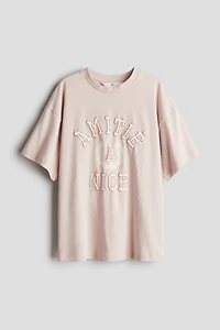 Oversized T-shirt with Printed Motif