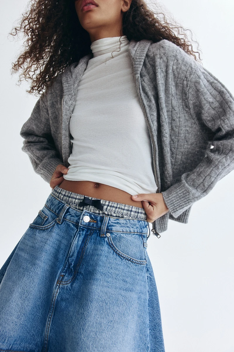 Cable-Knit Cardigan with Zipper