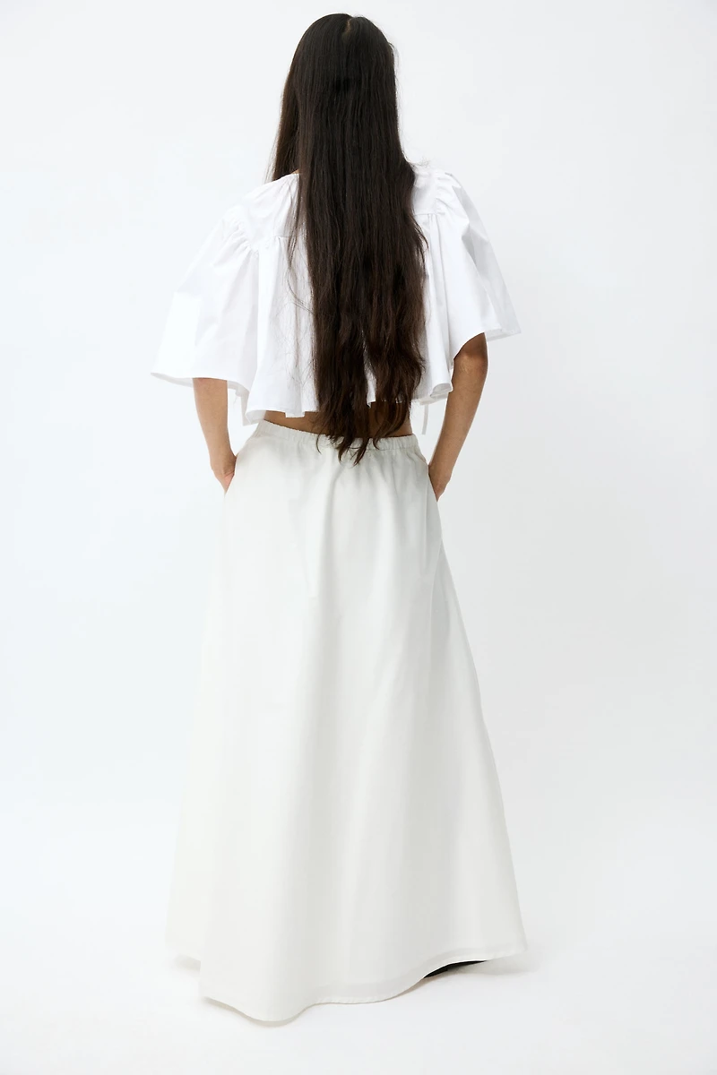 Jupe maxi en popeline de coton