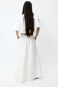Jupe maxi en popeline de coton
