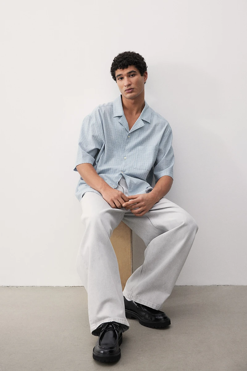 Loose-Fit Seersucker Resort Shirt