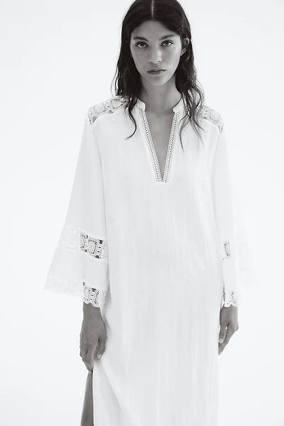 Embroidered-Detail Dress