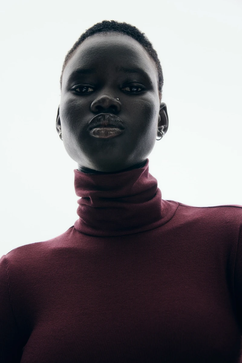 Ribbed Turtleneck Shirt