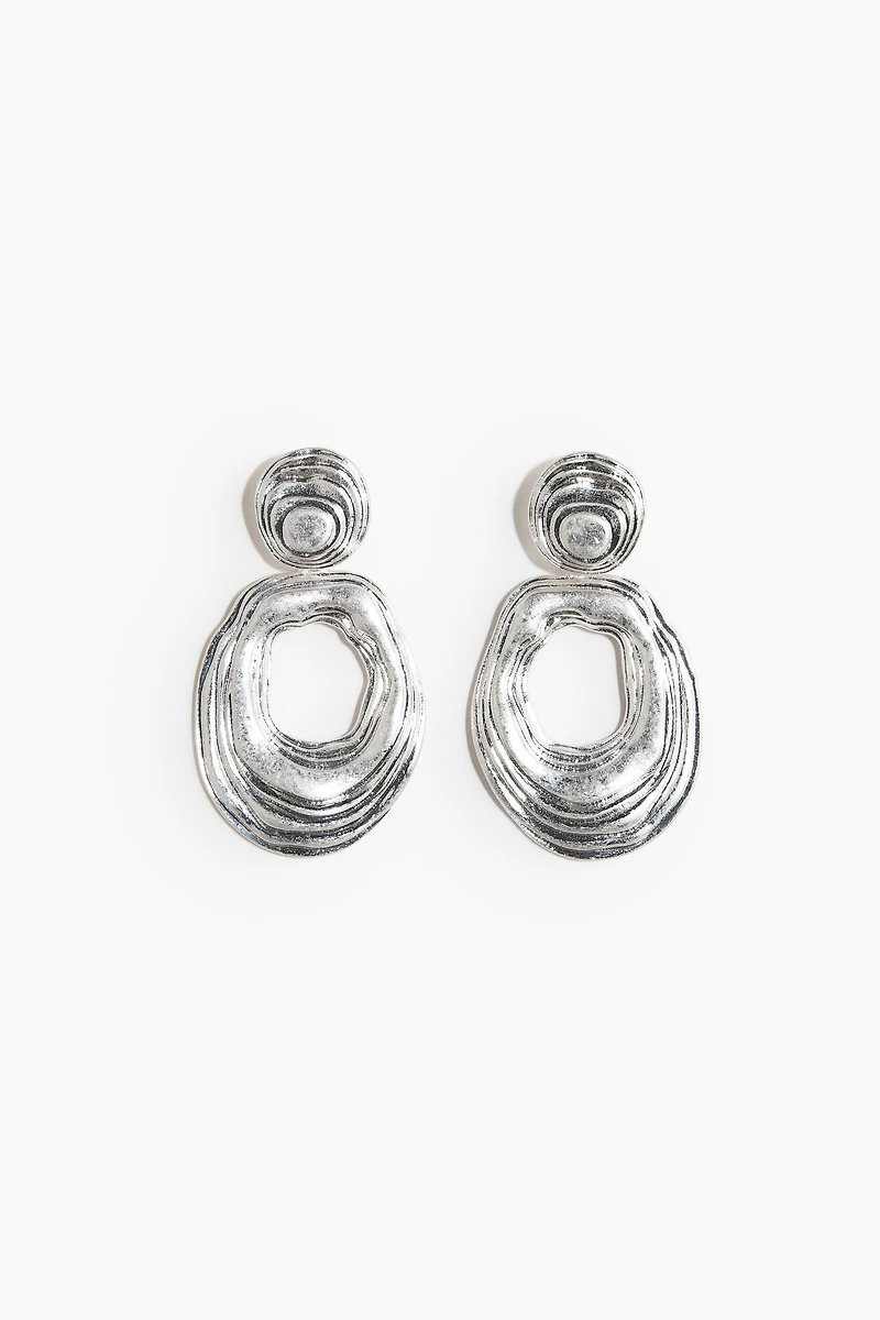 Boucles d'oreilles rainurées avec pendentif